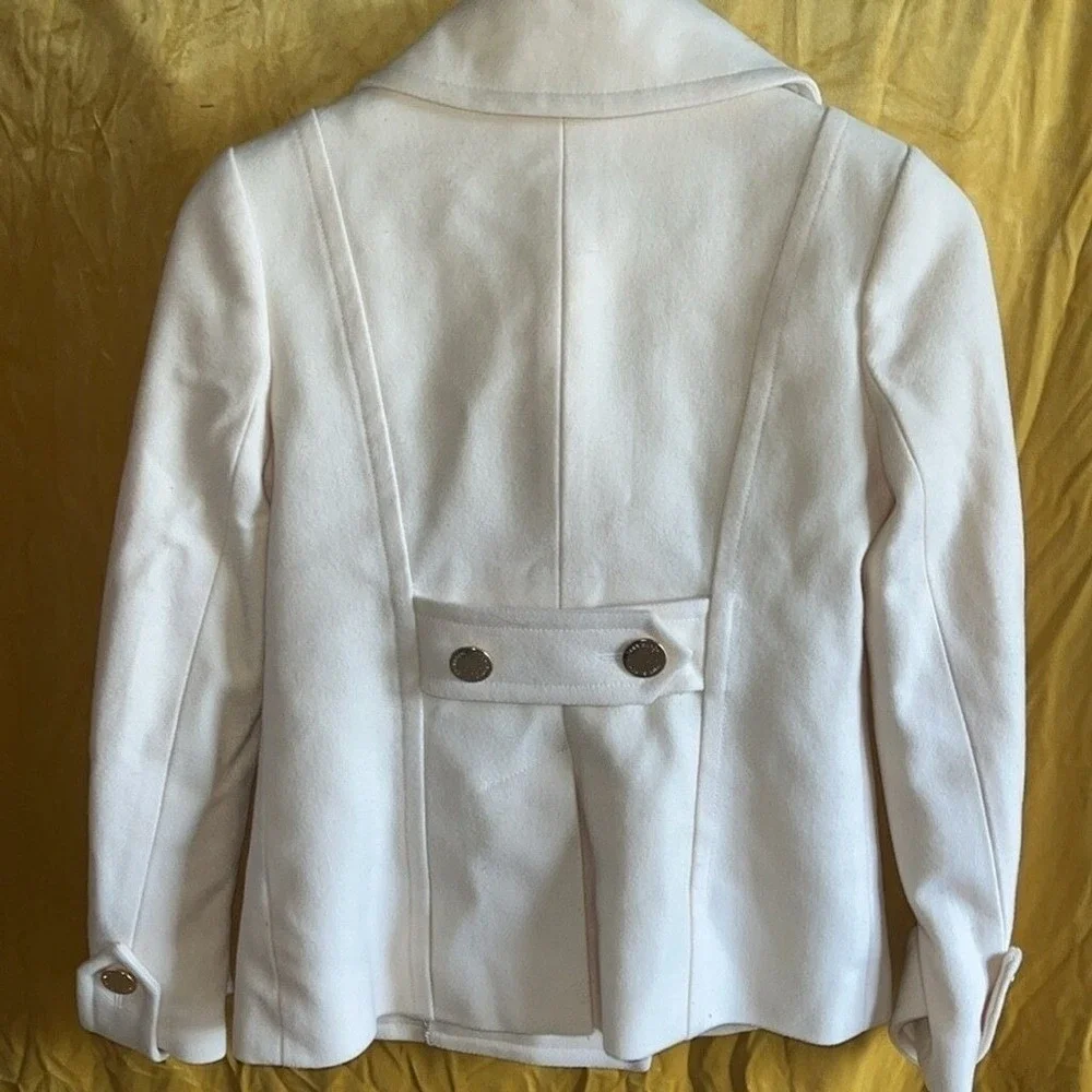 Tory Burch Bernadine Wool Blend Peacoat Button Jacket 48131588 SHELL/IVORY‎ 0